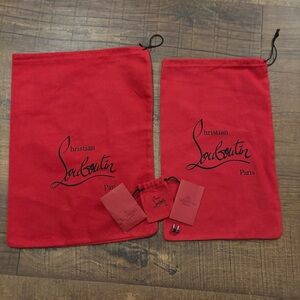 Christian Louboutin Red Shoe Dust Bags and replacement heels.